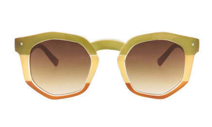 Audrey  bamboo -  Lunettes de soleil hexagonales  | Charly Therapy