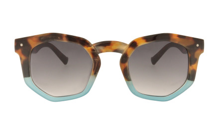 Audrey turquoise -  Hexagonal sunglasses | Charly Therapy