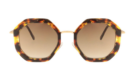 Hanna tortoise - Small Octagonal Sunglasses | Charly Therapy