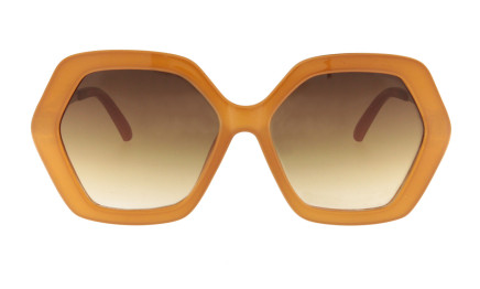 Iman ambre  -  Lunettes de soleil hexagonales surdimensionn