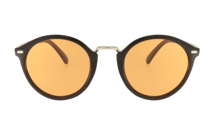 Noa shiny noir -  Lunettes de soleil circulaires unisexe | Charly Therapy