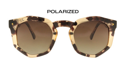 Hexagonal polarized sunglasses in amber Charly Therapy