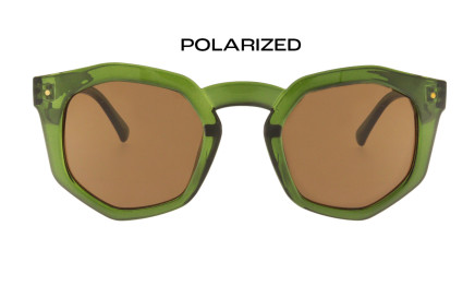 Hexagonal polarized sunglasses in green Charly Therapy