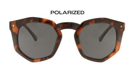 Hexagonal polarized sunglasses in tortoise Charly Therapy